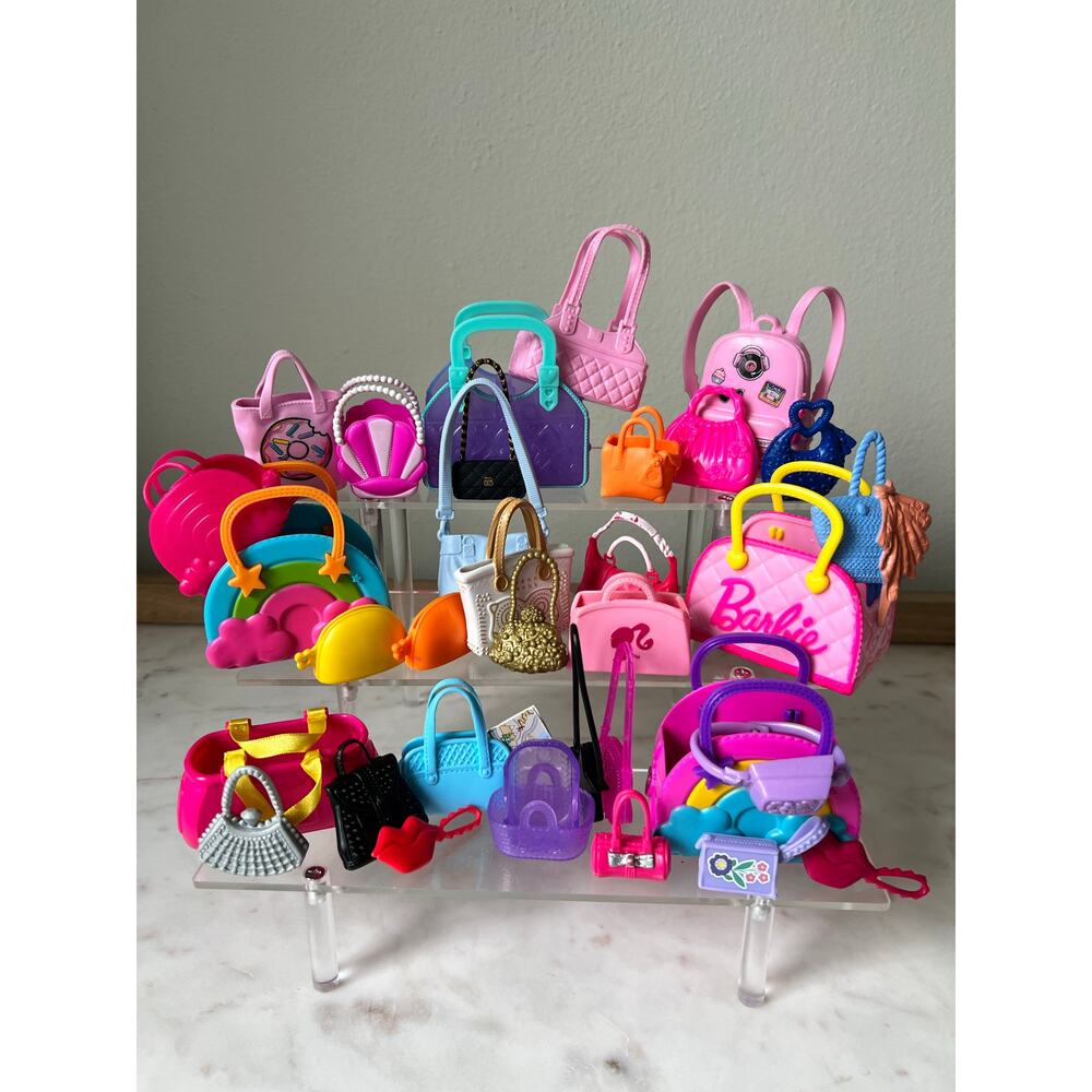 Mixed Lot of Barbie and Fashion Doll Shoulder Hand Bags Purses Pet Carriers